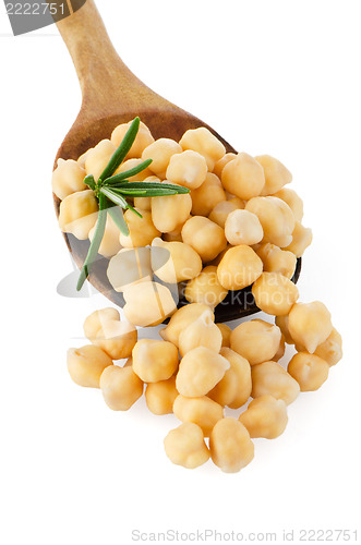 Image of chickpeas over spoon 