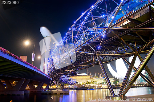 Image of Helix Bridge at night