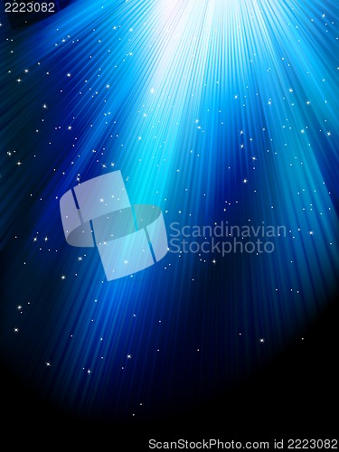 Image of Stars on blue striped background. EPS 10