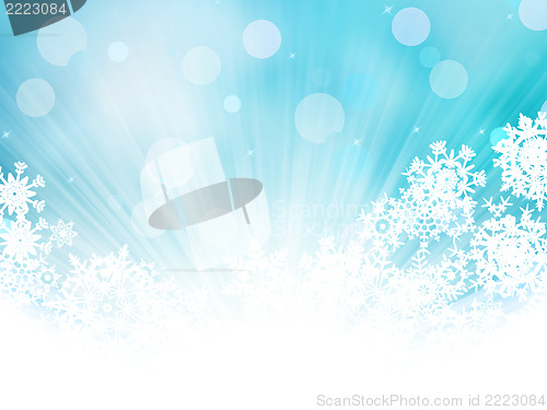 Image of Blue abstract christmas background with snowflake 20121204-3