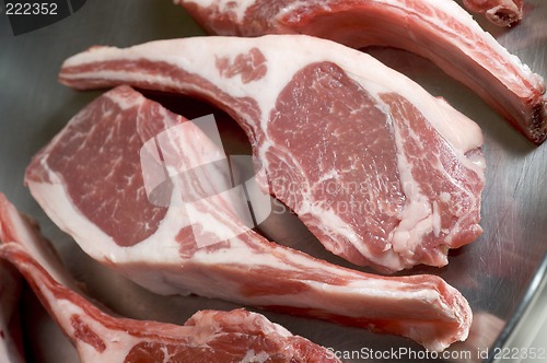 Image of rib lamb chops frying pan