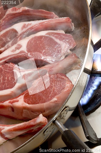 Image of lamb chops steam rising