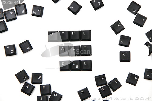 Image of keyboard keys - ctrl, alt, del