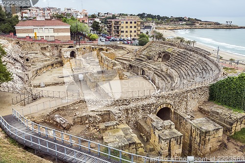 Image of Ruins of the ancient amphitheater in Tarragona, Spain