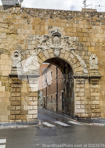 Image of A view of Passeig de Sant Antoni and Torre de Pilats, in Tarragona, Spain