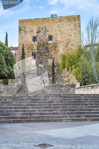 Image of A view of Passeig de Sant Antoni and Torre de Pilats, in Tarragona, Spain