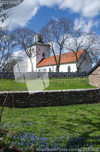 Image of Provincial church at springtime