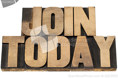 Image of join today in wood type