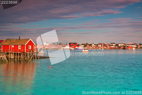 Image of Reine at night