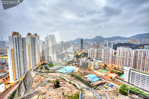 Image of Hong Kong downtown at surreal tone
