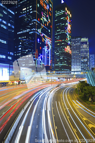 Image of City traffic at night