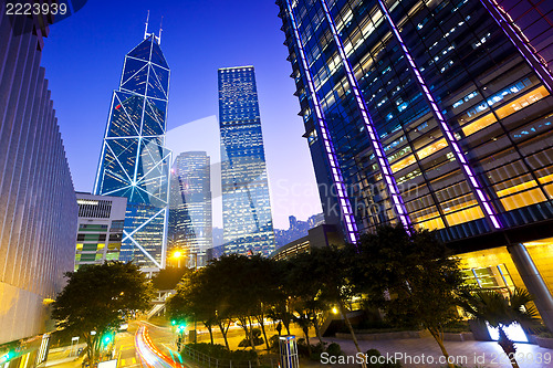 Image of Office buildings at night