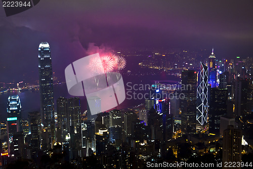 Image of Hong Kong fireworks in Chinese New Year