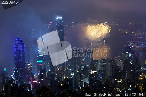 Image of Hong Kong fireworks in Chinese New Year