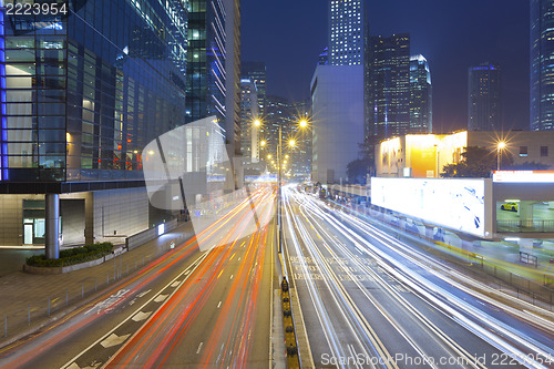 Image of Night trails at night in Hong Kong