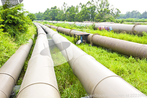 Image of Industrial pipelines scene