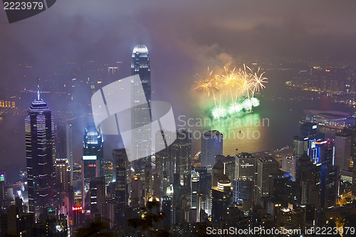 Image of Hong Kong fireworks in Chinese New Year