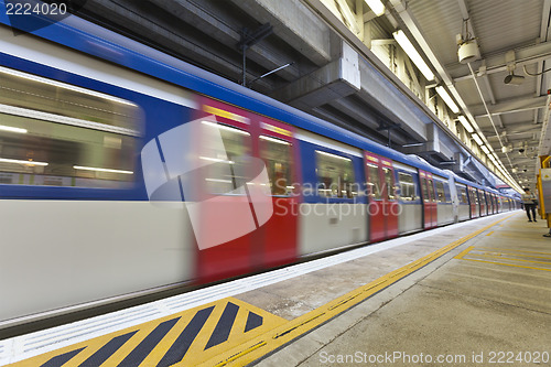 Image of Abstract movement of train, blurred motion.