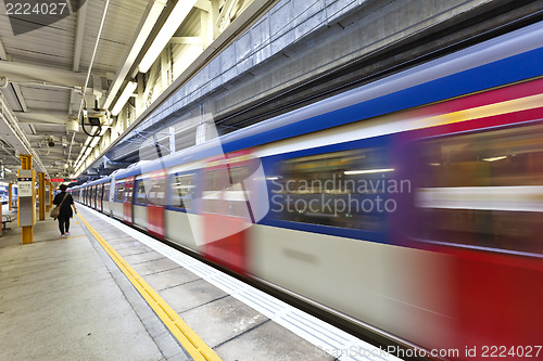 Image of Abstract movement of train, blurred motion.