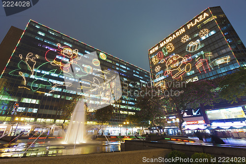 Image of Christmas lights in Hong Kong