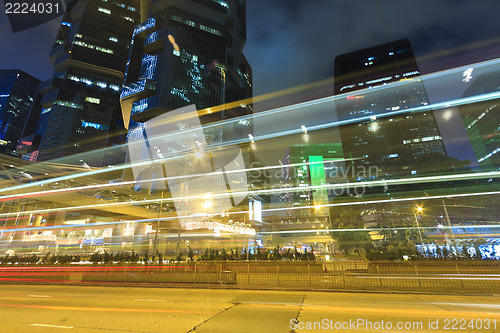 Image of Traffic in Hong Kong at night