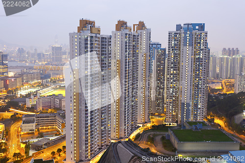 Image of Hong Kong apartments at night