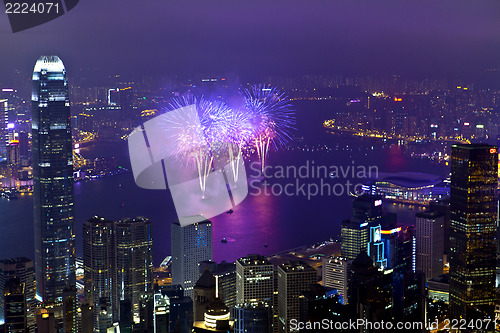 Image of Hong Kong fireworks in Chinese New Year