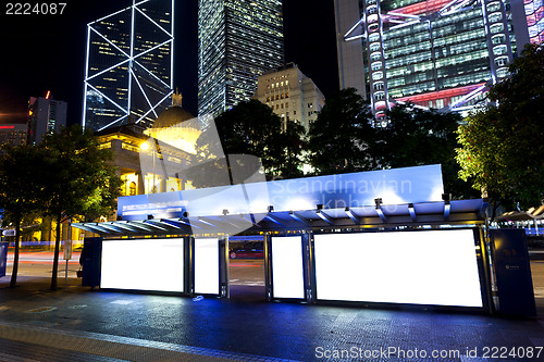 Image of Blank billboard at night