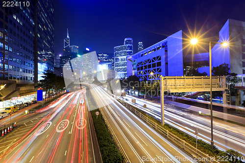 Image of Traffic in Hong Kong at night