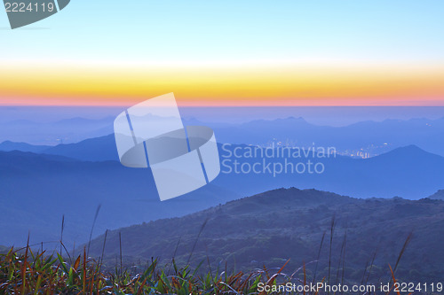 Image of Mountain sunrise at dawn