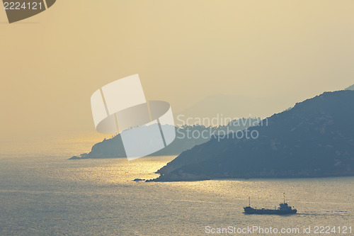 Image of Sunset over the ocean surface