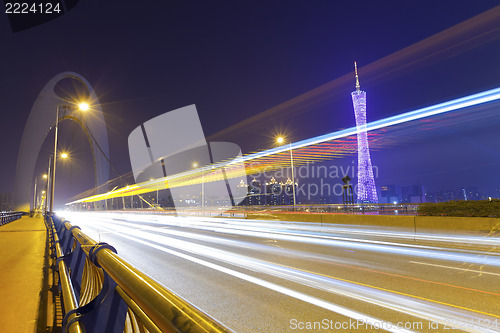 Image of Modern urban landscape at night 