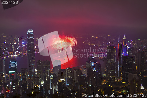 Image of Hong Kong fireworks in Chinese New Year