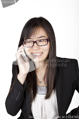 Image of Asian business woman calling phone