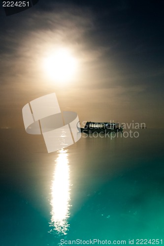 Image of Boat and sunset, Maldives