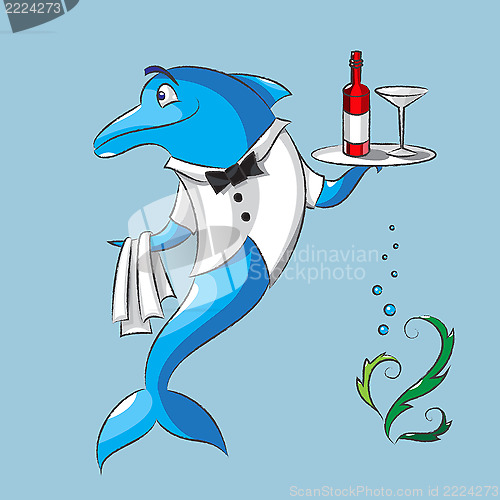 Image of The dolphin is the waiter