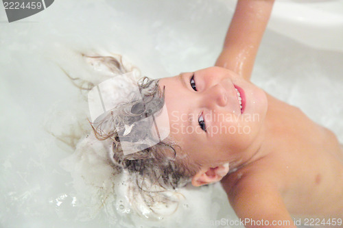 Image of Girl washing hair