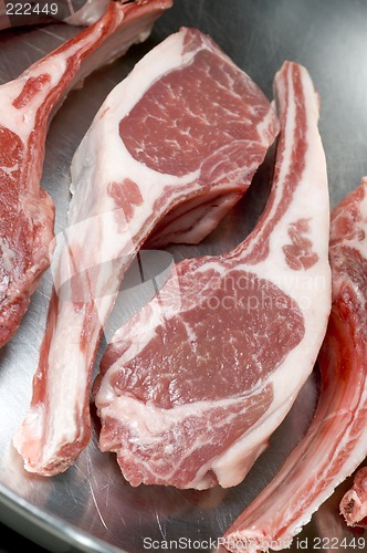 Image of rib lamb chops frying pan