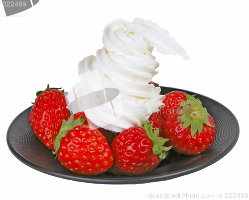 Image of Strawberries with whipped cream