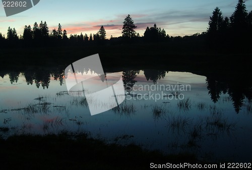 Image of Pond landscape at sundown