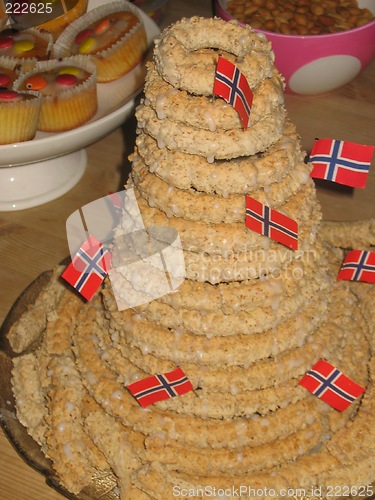Image of Macaroon tower cake (Kransekake)
