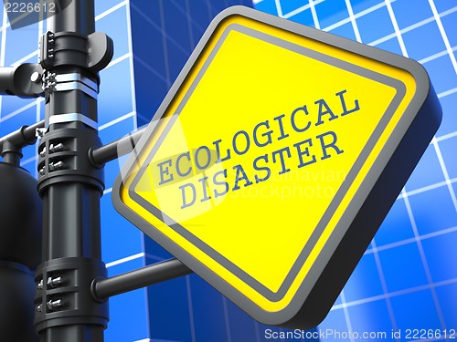 Image of Ecology Concept. Ecological Disaster Waymark.