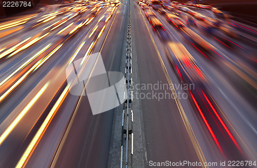 Image of Night time traffic on highway