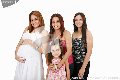 Image of happy family (sisters and daughter)