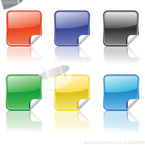 Image of set of colorful stickers