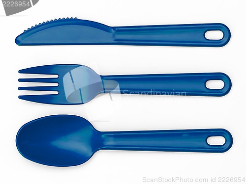 Image of Plastic Cutlery 01 - Blue