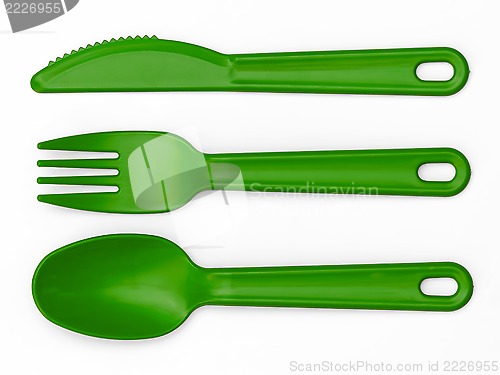 Image of Plastic Cutlery 01 - Green