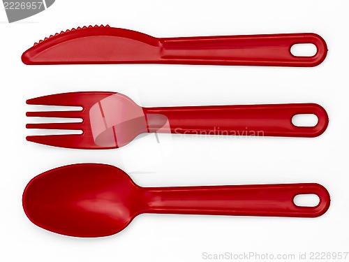 Image of Plastic Cutlery 01 - Red