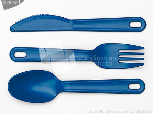 Image of Plastic Cutlery 02 - Blue
