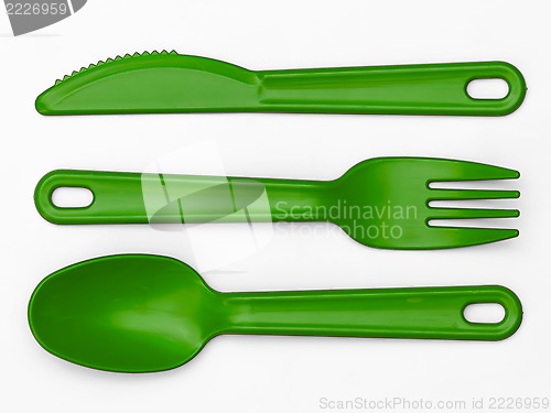 Image of Plastic Cutlery 02 - Green